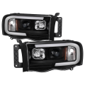 Spyder - Spyder® Black LED DRL Bar Projector Headlights | 2002-2005 Dodge Ram