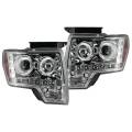 RECON - Recon Ford Projector Headlights Clear/Chrome LED Halos & DRLs | 264190CL | 2009-2014 Ford F150 & Raptor