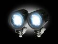 RECON - Recon Clear Lens High Power LED Lights Black/Chrome Housing 10-Watt 3000 Lumen | 264505CL | Complete Kit Universal Fitment