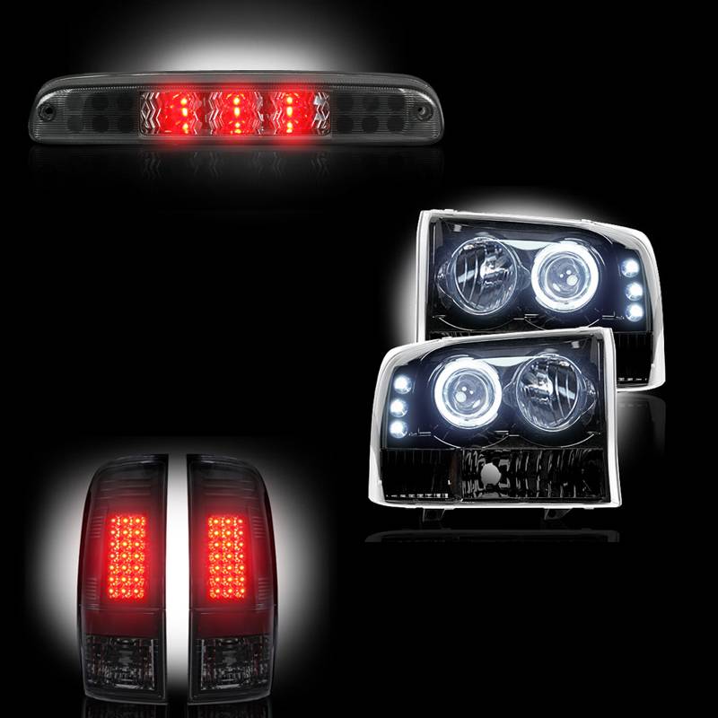 Details about   For 99-07 Ford F250-550 Super Duty LED Smoked Tail Brake Light Lamps Replacement