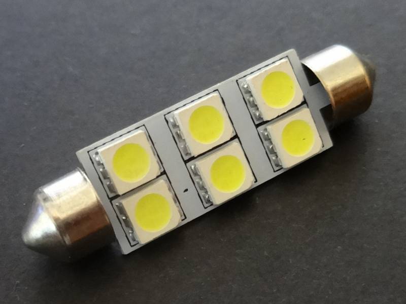 thumbnail interactive-video image 1 of 10pcs C5W LED 44mm 4SMD White Dome Festoon LED Car Light Bulb 6411 578 1 of 13