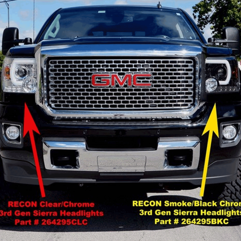 RECON Clear U-Bar Halo Projector Headlights | 2015-2017 ... chevy 1500 tail light wiring diagram 