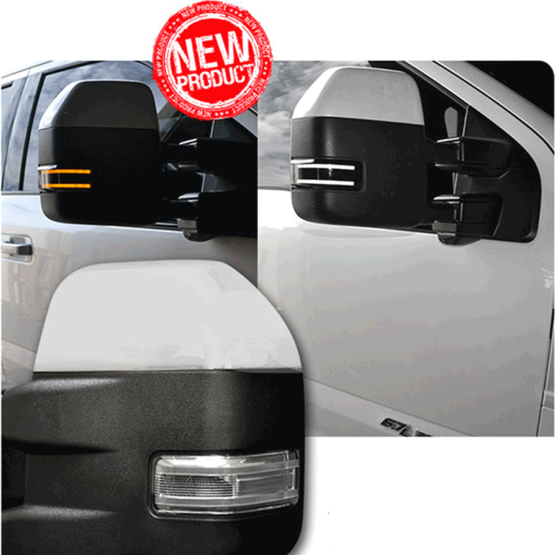 2008-2016 Ford Super Duty Smoked Side Mirror /& Cab Roof Lenses with White LEDs