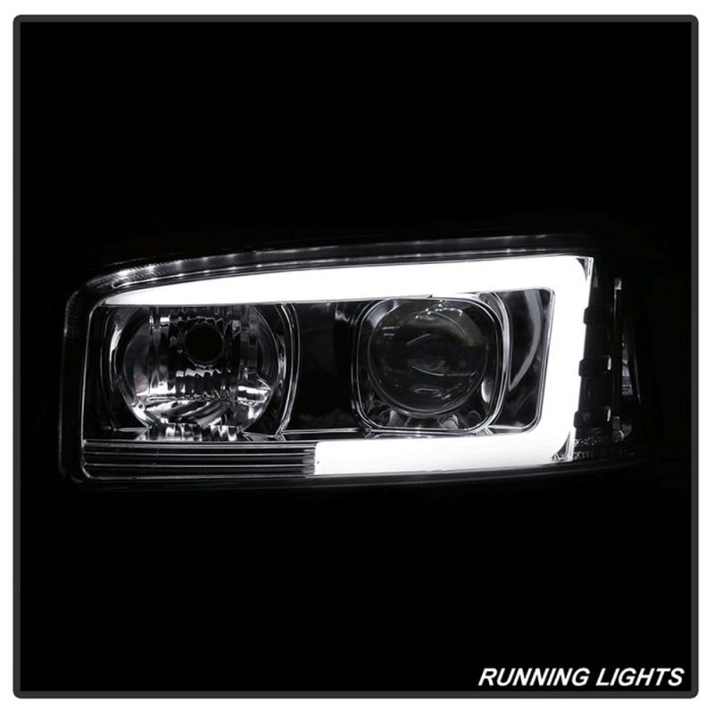 Spyder® Chrome LED DRL Bar Projector Headlights | 1999-2006 GMC Sierra/Yukon