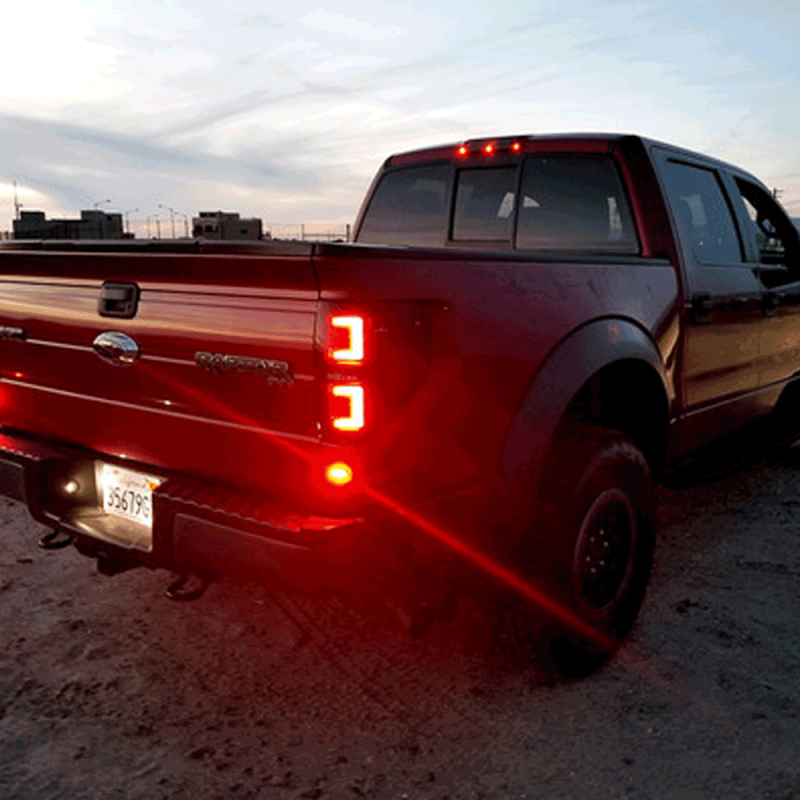 RECON Red/Smoke Fiber Optic LED Tail Lights | 2009-2014 Ford F-150