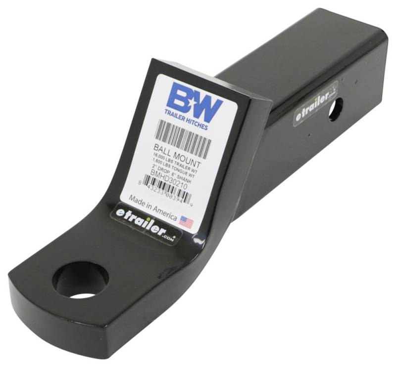 B&W Trailer Hitches 16K Ball Mount 2.5/3" Receiver (4" Drop 6" Shank