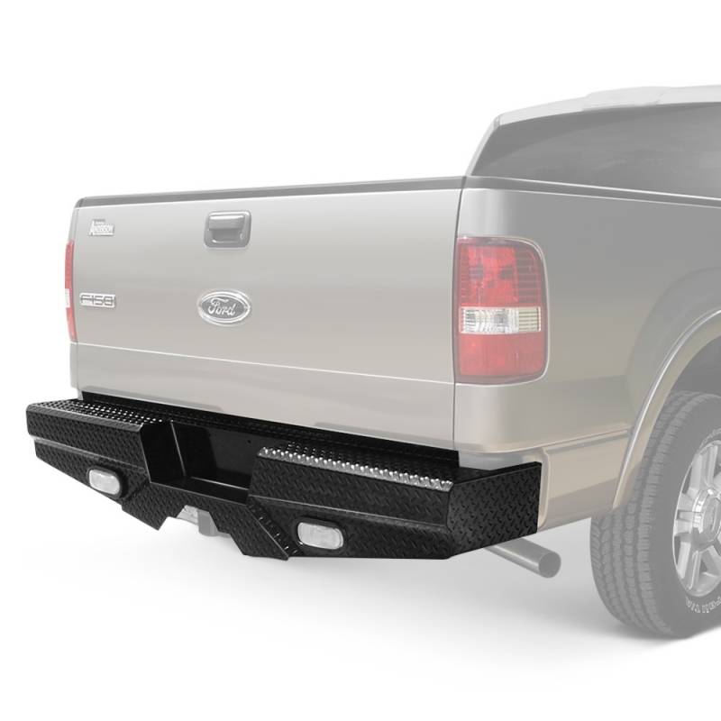 Black Steel Rear Bumper Assembly For Ford F-150 Pickup 2009-2014 – With Park Assist Cutouts