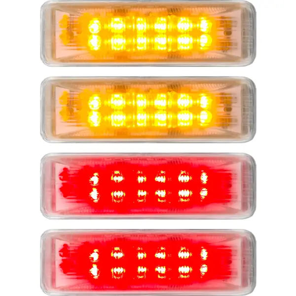 Toptuning LED Front Side Marker Light – Clear Lens, Amber LED – Fits 71-93 Dodge D/W Series & Ramcharger – Pair, DOT/SAE Certified