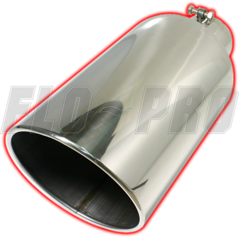 3" Inlet - 4" Outlet - 15" Length Stainless 304 Polished Diesel Exhaust Tip
