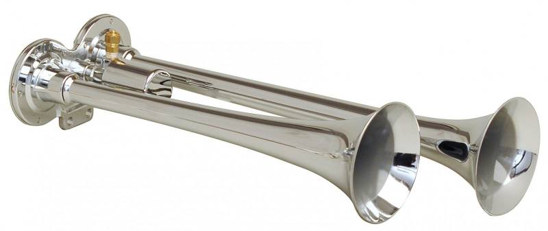 Kleinn 102 | Dual chrome truck air horns. Long trumpets for deeper truck  horn sound.