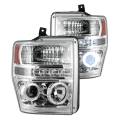 RECON - Recon Ford Projector Headlights w/ CCFL Halos and DRL's Clear/Chrome | 264196CLCC | 2008-2010 Ford Superduty F250-F550