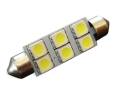 Outlaw Lights - 2x3 WHITE 6-SMD 44MM Dome Festoon LED Interior Bulb - Outlaw Lights