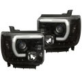 RECON - Recon - GM Projector Headlights OLED DRLs & Halos Smoke Lens Black Housing | 264295BKC | 2014-2018 GMC Sierra/Denali 1500/2500/3500