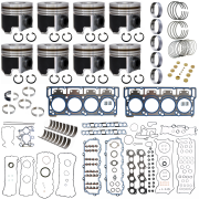 Freedom Engine & Transmissions - NEW Ford 6.0 Powerstroke Engine Overhaul Kit (18mm) 789-1010 | Pistons + Bearings + Gaskets | 2003-2006 Ford Powerstroke 6.0L