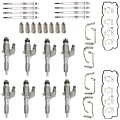 Freedom Injection - LB7 Duramax Injector Super Kit w/ Gasket Install Kit & Glow Plugs + Cups | 2001-2004 Chevy/GM LB7