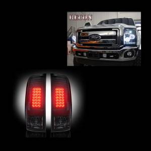 RECON Smoked Projector Headlights & Smoked LED Tail Lights Package | 2011-2016 Ford Super Duty | Dale's Super Store