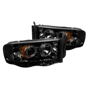 Spyder Chrome/Smoke Halo Projector LED Headlights | 2002-2005 Dodge Ram | Dale's Super Store