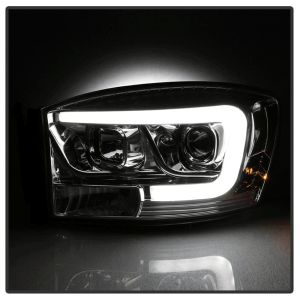 Spyder® Chrome LED DRL Bar Projector Headlights | 06-08 Dodge Ram