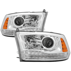 Spyder Chrome Factory Style Projector Headlights w/LED Turn Signal | 2013-2017 Dodge Ram | Dale's Super Store