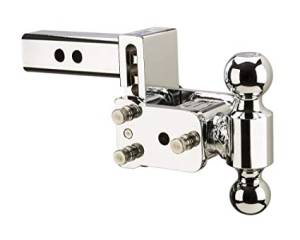 B&W Hitches - B&W Trailer Hitches Chrome Tow & Stow 6"Model 3" Drop 3.5" Rise 2" & 2 5/16" Balls | TS10033C | Universal Fitment