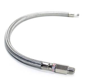 Kleinn - Kleinn 30102 |  Steel braided 18" leader hose with check valve - 1/8" M NPT in, 1/4" M NPT out