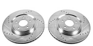 PowerStop - Power Stop Cross-Drilled & Slotted Front Rotor Set | AR85144XPR | 2011-2014 Ford Mustang