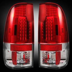 RECON - RECON 264172RD | LED Tail Lights - RED (1999-2007 Ford Superduty F250 - F650 & 1997-2003 F-150)