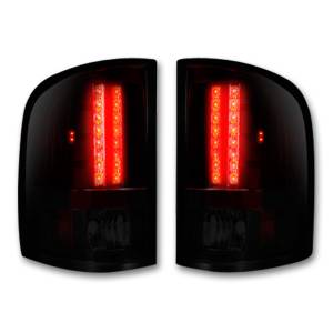 RECON - RECON 264175RBK | LED Tail Lights - DARK RED SMOKED (2007-2013 Silverado & Sierra Dually)