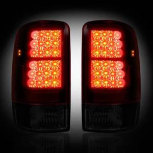 Recon GMC/Chevy LED Tail Lights Dark Red w/ Smoked Lens | 264177RBK | 2000-2006 Tahoe, Yukon, Suburban, Denali