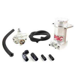Performance Steering Components (PSC) - PSC Pro Touring Type II Power Steering Pump & Brushed Aluminum Hydroboost Remote Reservoir Kit | PK1150XH | Multi-Vehicle Fitment
