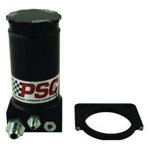 Performance Steering Components (PSC) - PSC Pro Touring Black Anodized Remote Reservoir Kit  #6AN Return #10AN Feed | SR146-6-10-SA | Multi Vehicle Fitment