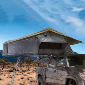Overland Vehicle Systems - Overland Vehicle Systems Nomadic 3 Extended Roof Top Tent (Dark Gray Base w/ Green Rain Fly & Black Cover) | 18039936 | Universal Fitment