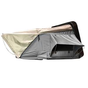 Overland Vehicle Systems - Overland Vehicle Systems Bushveld Hard Shell Roof Top Tent (Grey Body w/ Green Rainfly) | 18089901 | Universal Fitment
