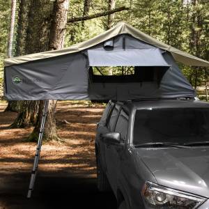 Overland Vehicle Systems - Overland Vehicle Systems Nomadic 2 Extended Roof Top Tent w/ Annex (Dark Gray Base w/ Green Rain Fly) | 18021936 | Universal Fitment