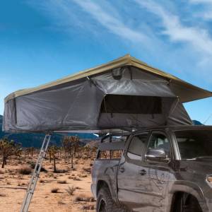 Overland Vehicle Systems - Overland Vehicle Systems Nomadic 3 Extended Roof Top Tent w/ Annex (Green  w/ Gray) | 18031936 | Universal Fitment