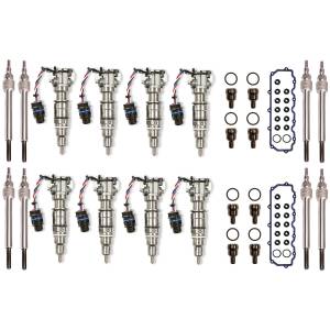 Freedom Injection - Ford 6.0 Powerstroke Injector Super Kit w/ Ball Tubes + Glow Plugs + Valve Cover Gasket Kit | 4C3Z9E527BRM | 2003-2007 Ford Powerstroke 6.0L