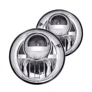 Recon Jeep Projector Headlights LED in Clear/Chrome | 264274CL | 2007-2018 Jeep Wrangler JK