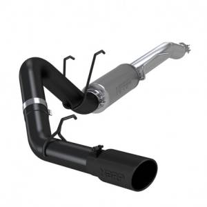 MBRP Performance Exhaust - MBRP 4" DPF Back Single Side Exit Black Exhaust | S6242BLK | 2008-2010 Ford Powerstroke 6.4L