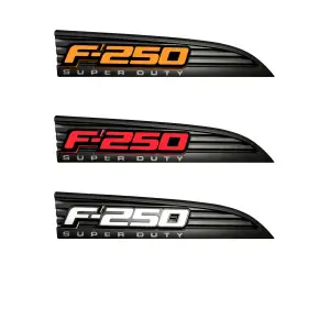RECON - Recon Ford F250 Illuminated Emblem Kit Black w/ Color Changing (Amber, Red, White) LED's | 264285AM | 2011-2016 Ford F-250