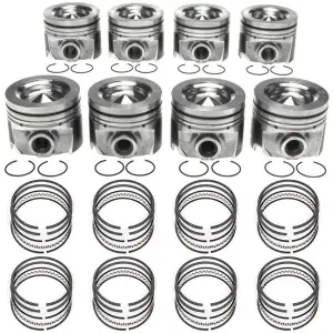 MAHLE 08-10 Ford 6.4 Powerstroke Piston w/ Rings (Set of 8) | 224-3666WR, 224-3666 