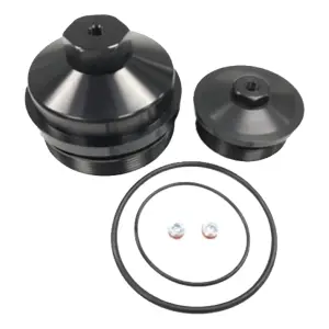 NEW Ford 6.0 Powerstroke Billet Aluminum Fuel Filter & Engine Oil Cap Set | 3C3Z6766CA