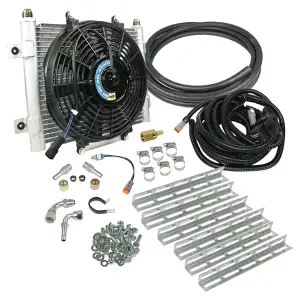 BD Diesel Ford/GM Transmission Cooler Kit w/ Fan & 5/16" Lines | 1030606-5/16 | Ford E4OD 1994-1997 & Chevy 4L80E 1991-1999 