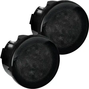 Recon Jeep Front Turn Signal Fender Light Smoked Lens Amber LED | 264134BK 