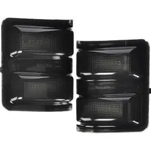 Recon Ford Side Mirror Lens w/ White LEDs & Smoke Lenses | 264140WHBK 