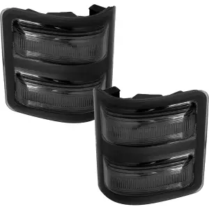 Recon LED Side Mirror Lens w/ White & Amber LEDs, & Smoke Lenses | 264140WHBKS 