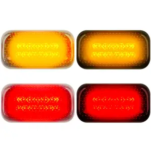 Recon Dually Fender Lights w/ Amber & Red LEDs & Smoked or Clear Lens (4-Piece Set) | 264138 