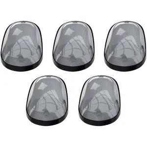 Recon Dodge Cab Roof Light w/ Multi-Colored LED & Smoked or Clear Lens (5-Piece Set, Complete Wiring Kit) | 264146CLRGB, 264146BKRGB 
