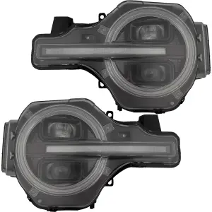 Recon Ford LED Projector Headlights (w/ White LED & Smoked Lens) | 264479BKWH 