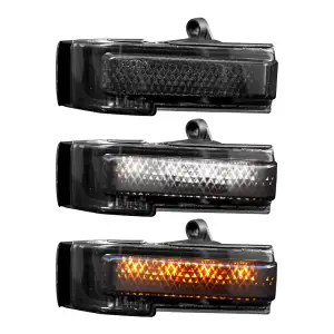 Recon Ford LED Side Mirror Lens(w/ White or Amber LEDs & Smoked Lens) | 264244 