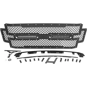 Rough Country Mesh Grille & 12in Dual Row LEDs (Black) | 70216 